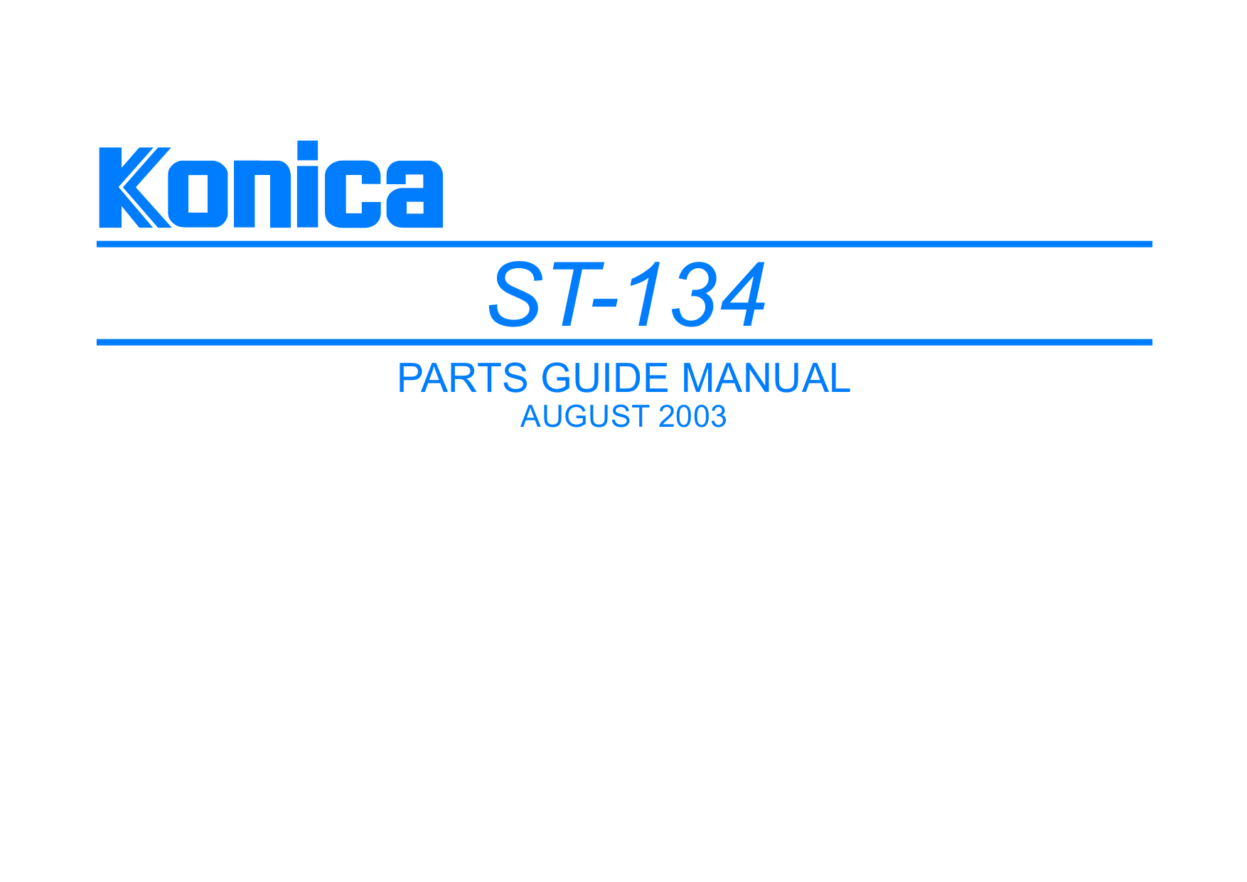 Konica-Minolta Options ST-134 Parts Manual-1